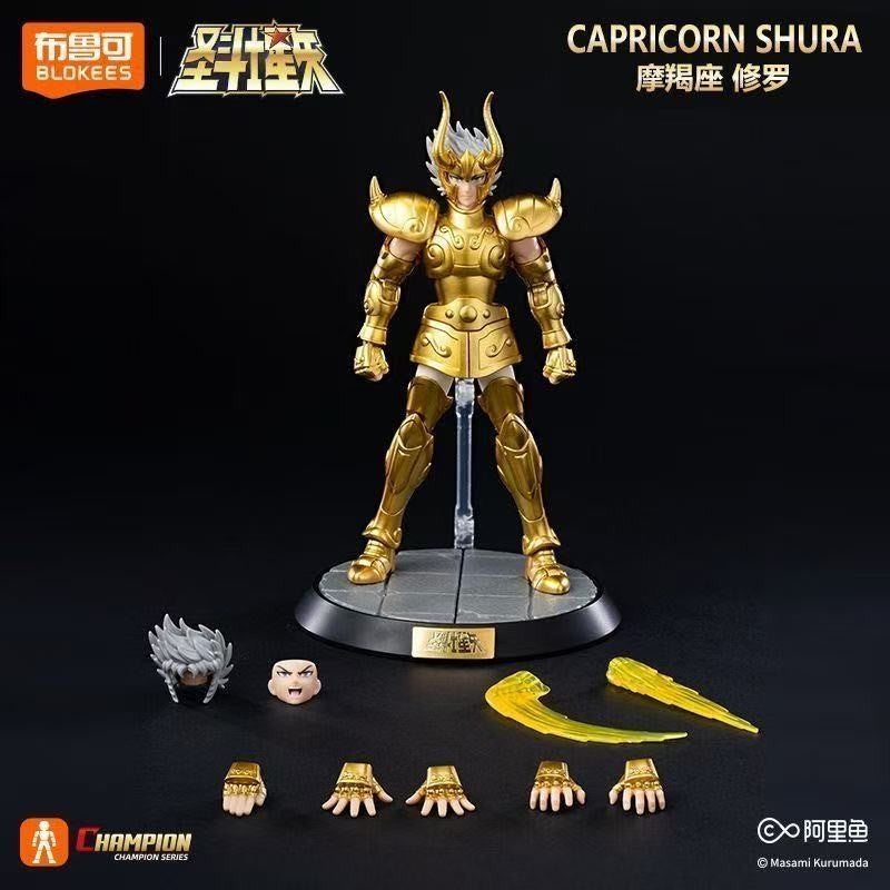 Original Blokees Saint Seiya Aquário Camoo Boneco Articulado Cisne Glacier Kit Modelo de Montagem Brinquedo Nível Campeão Novo Lançamento