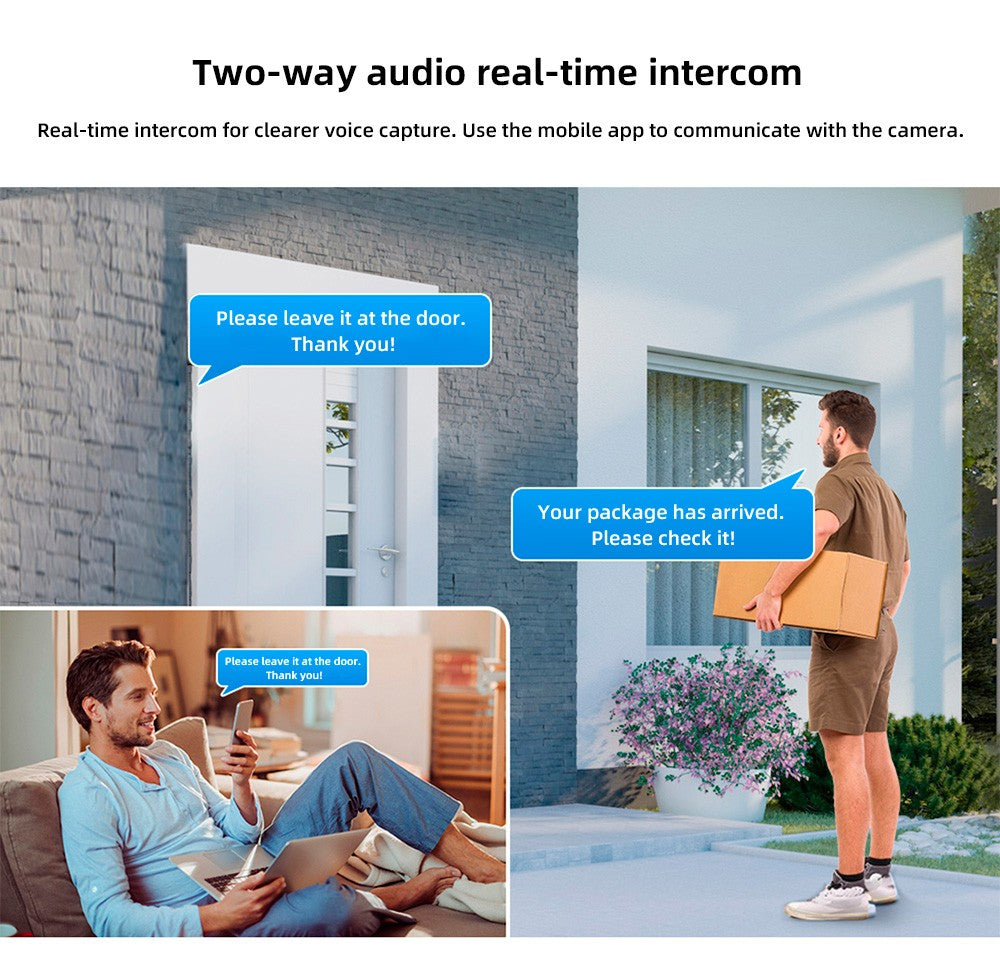 KERUI Icsee Outdoor PTZ 6K WIFI IP Camera Home Security Triple Lens Camera CCTV Video Surveillance With Triple Screens