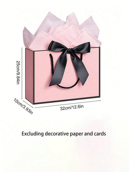 1pc Large Paper Gift Bag?Excluding Decorative Paper and Cards? - Valentine's Day Gift Bag - Portable Gift Bag with Handle