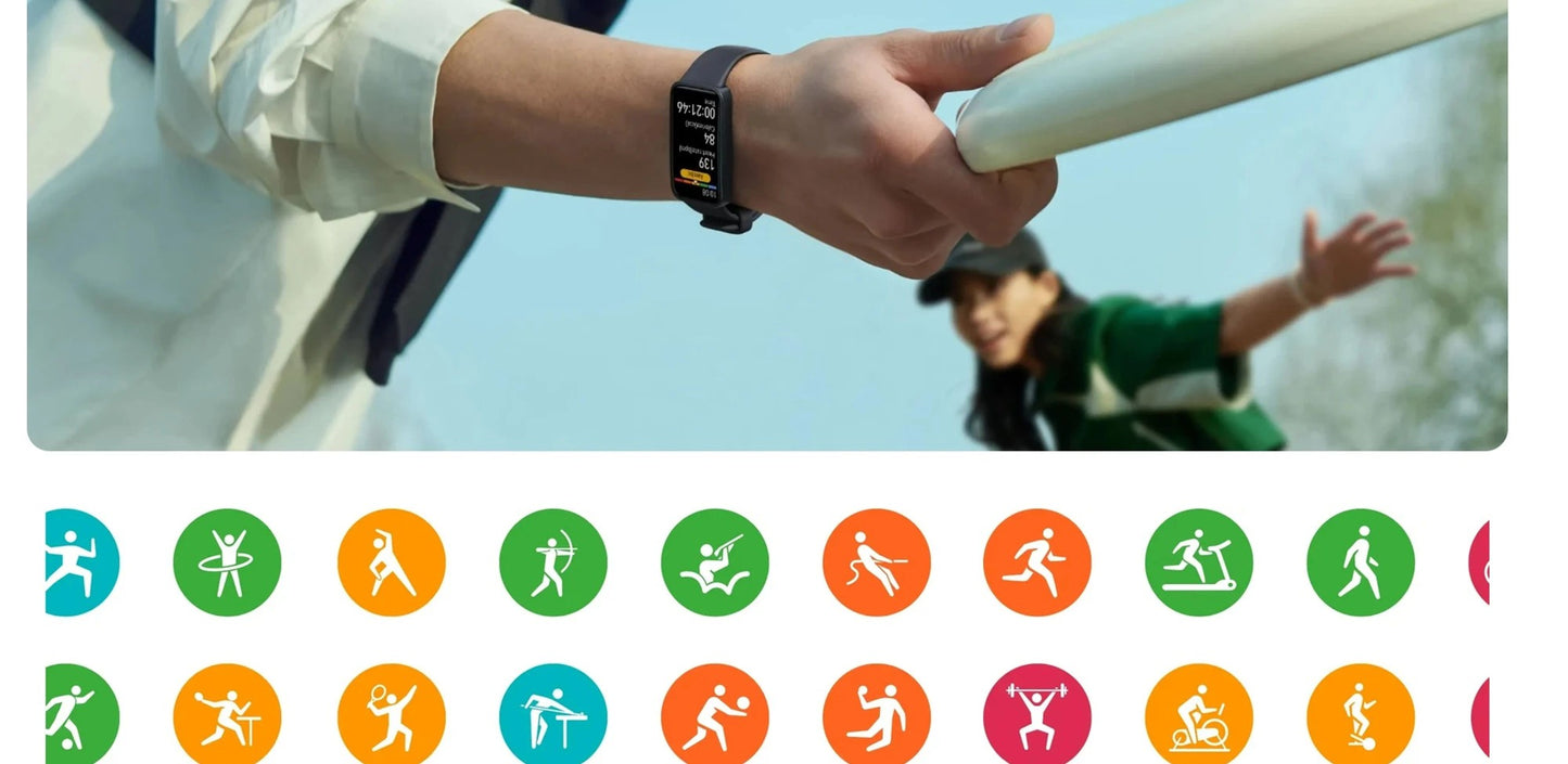 2024 New Original HUAWEI Band 8 Smart Band All-day Blood Oxygen 1.47'' AMOLED Screen Heart Rate Smartband 2 Weeks Battery Life