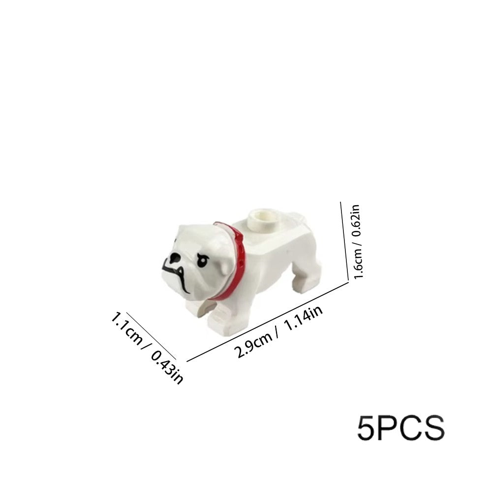 MOC Building Blocks Pets Husky White Kitten Puppy Bulldog Zoo Pet Building Blocks Scene Decoration Props Children's DIY Toy Gift