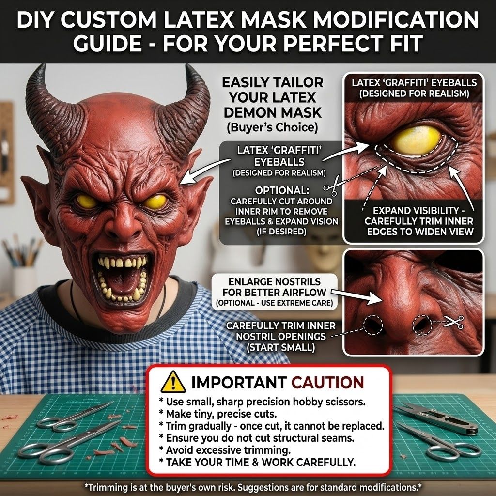 Realistic Demon Devil Mask Horror Latex Full Head Mask Scary Halloween Cosplay Costume Party Mask For Adult Carnival Horror Prop
