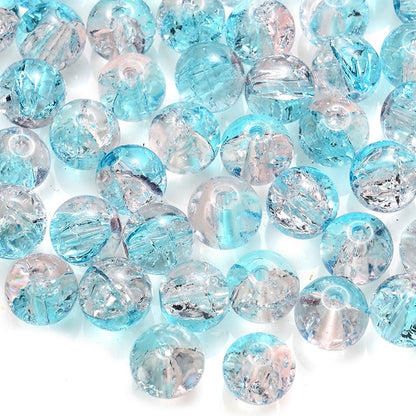 100pcs 8mm Christmas Crystal Glass Crack Beads Red and Green Gradient Spacer Beads for DIY Bracelet Necklace Jewelry Making