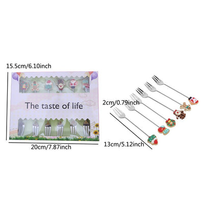 Christmas Gift  Deco Tableware Cutlery Set Elk Christmas Tree Decoration Dessert Spoon Fruit Fork Coffee Spoon Cutlery Gift