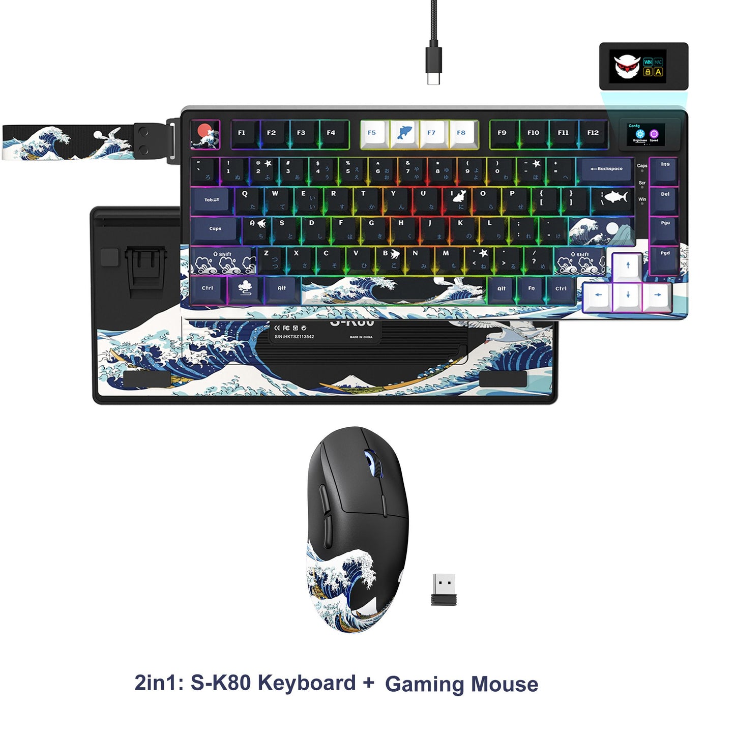 Teclado Gamer Mecânico Womier S-K80 75% com Display OLED Colorido Hot Swap Gasket Mount RGB Teclado Personalizado