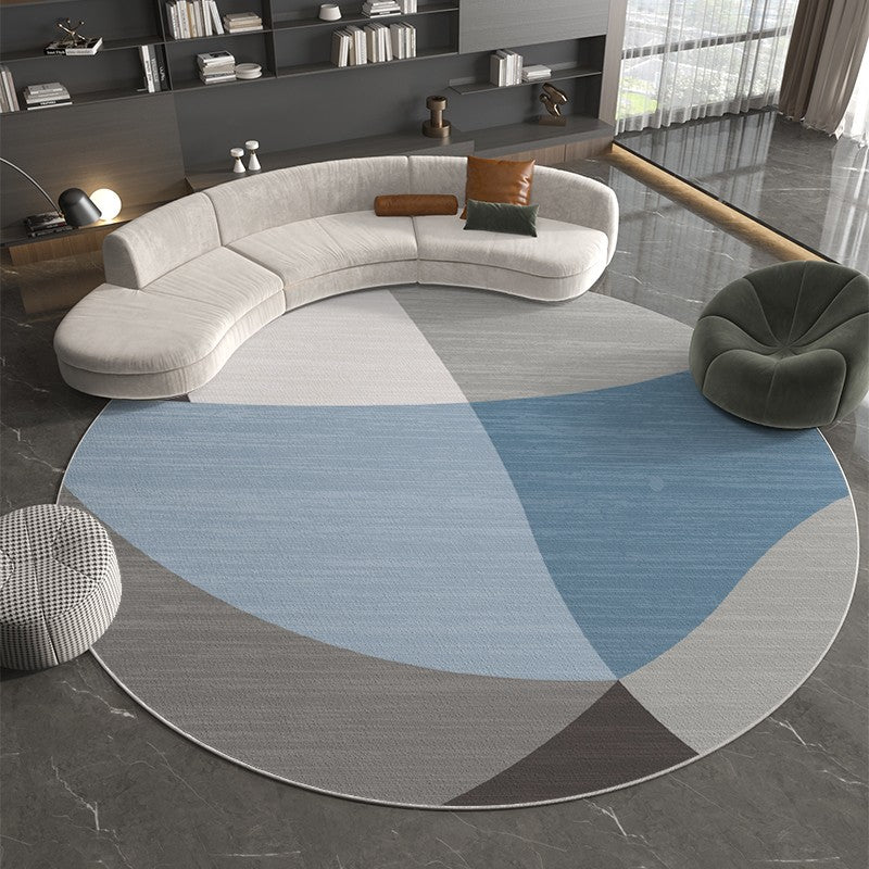VIKAMA Short Pile Round Rugs Non Slip Area Rugs Living Room Fluffy Soft Carpet Bedroom Circle Floor Mat Bedside Rug Home Decor