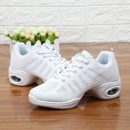 Women Dance Shoes Jazz Ballroom Dancing Comfortable Lady PU Soft Outsole Training Breathable Modern Tango Dance Sneakers