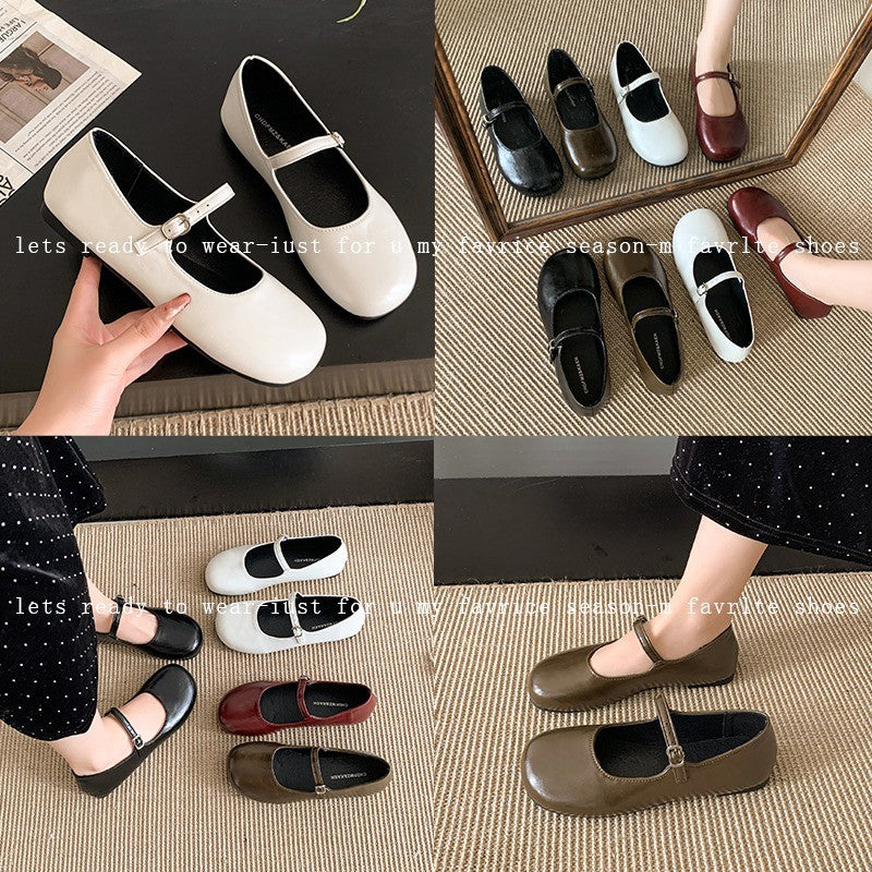 2025 New Elegant Comfortable and Versatile Woman Round Toe Lady Barefoot Flats Elegant Soft Sole Ballerina Party Mary Jane Shoes