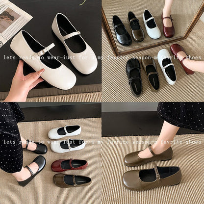 2025 New Elegant Comfortable and Versatile Woman Round Toe Lady Barefoot Flats Elegant Soft Sole Ballerina Party Mary Jane Shoes
