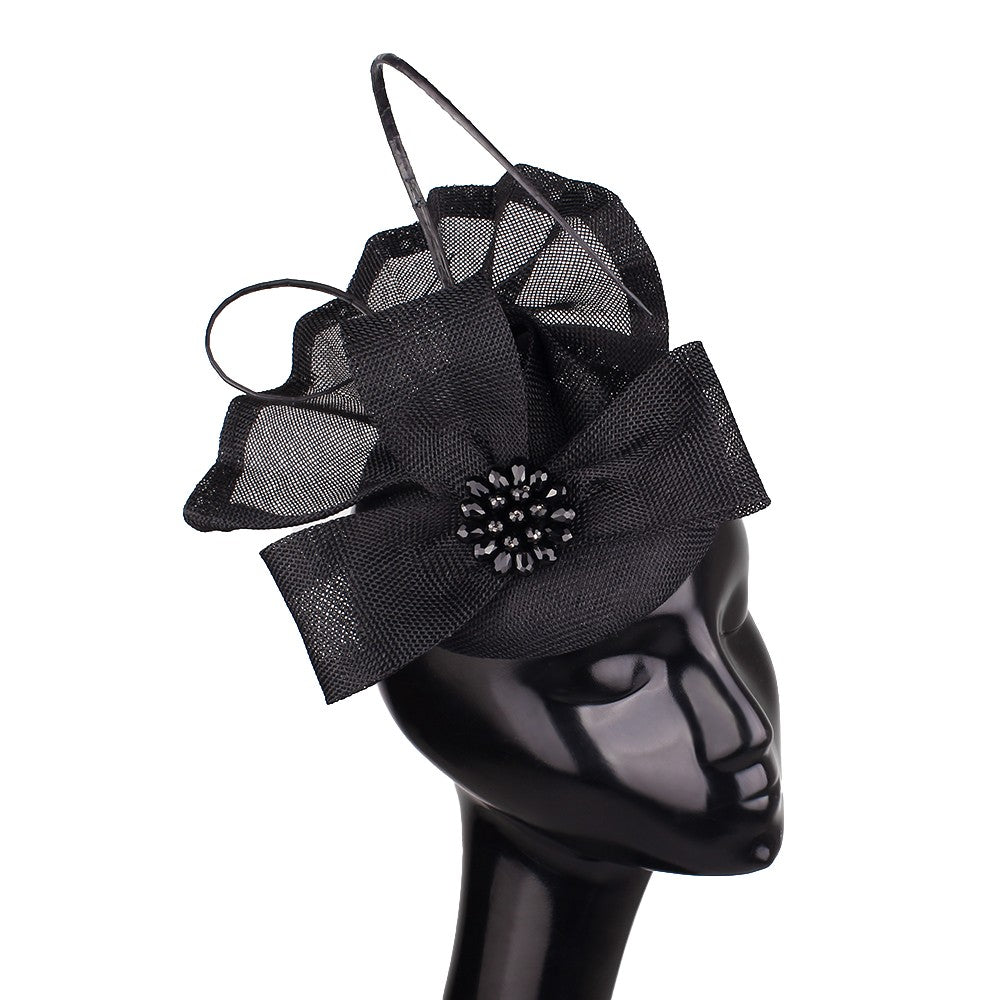Nice Flower Fascinator Hats Fashion Bow Party Chapeau Cap Bride Women Wedding Chic Headwear With Hair Band Gril Hair Accessories