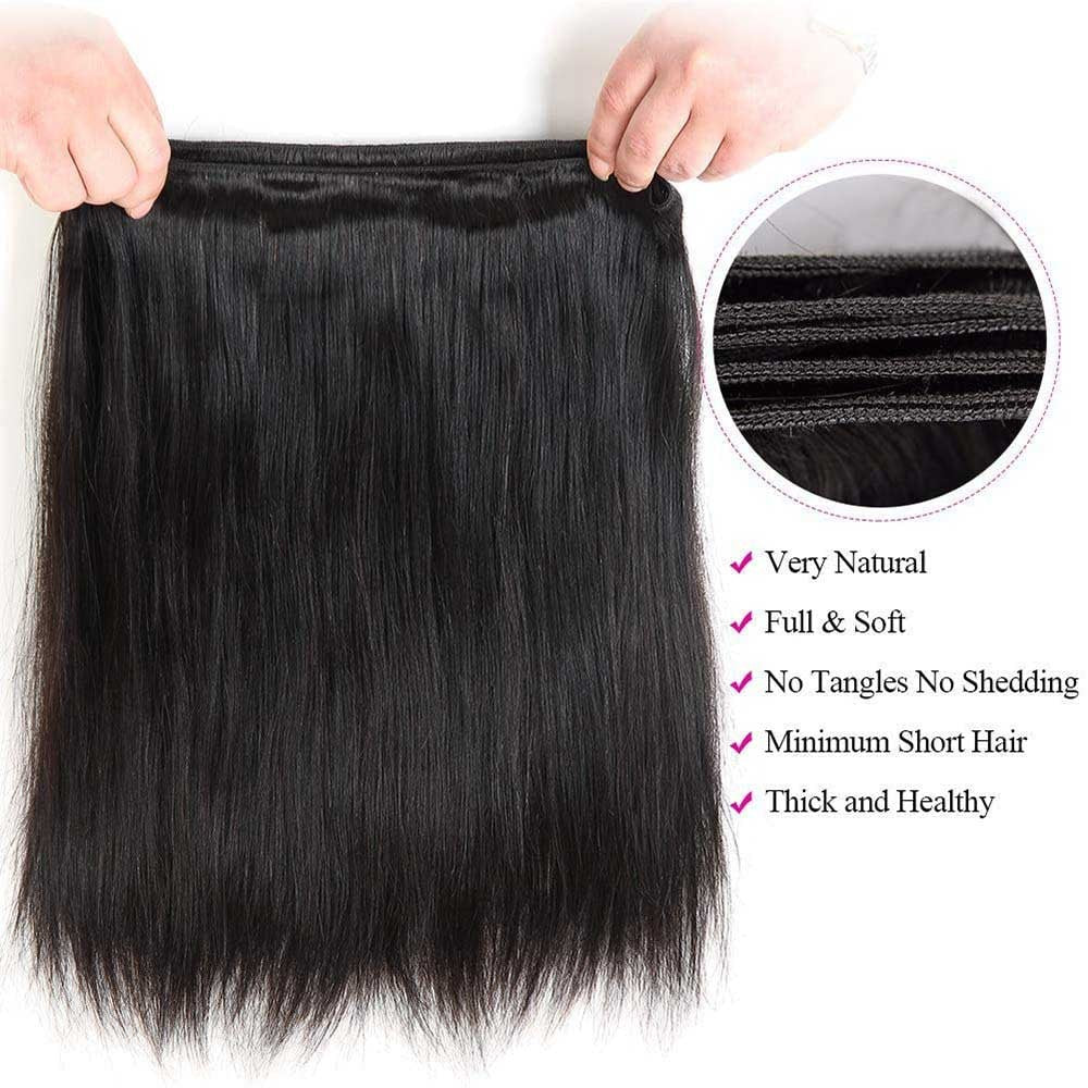 Cabelo Liso Comprido Brasileiro Pacotes 1/3/4 Cabelo Humano Virgem 100% Não Processado Cor Preto Natural 14-42 Polegadas