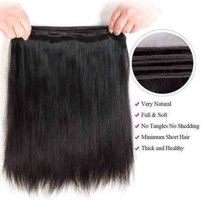 Cabelo Liso Comprido Brasileiro Pacotes 1/3/4 Cabelo Humano Virgem 100% Não Processado Cor Preto Natural 14-42 Polegadas
