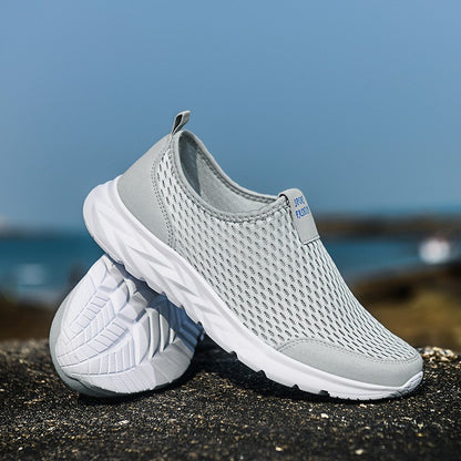 Tênis Masculino YRZL Respirável em Mesh, Casual, Antiderrapante para Uso Externo, Tamanho Grande, Loafer Leve para Caminhada, Calçado Masculino de Tênis
