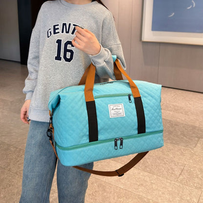 Quilted Travel Duffle Bag Multi-Color Casual Single Shoulder Bag for Vacation Trip Gym Daily Luggage Festival Gifts