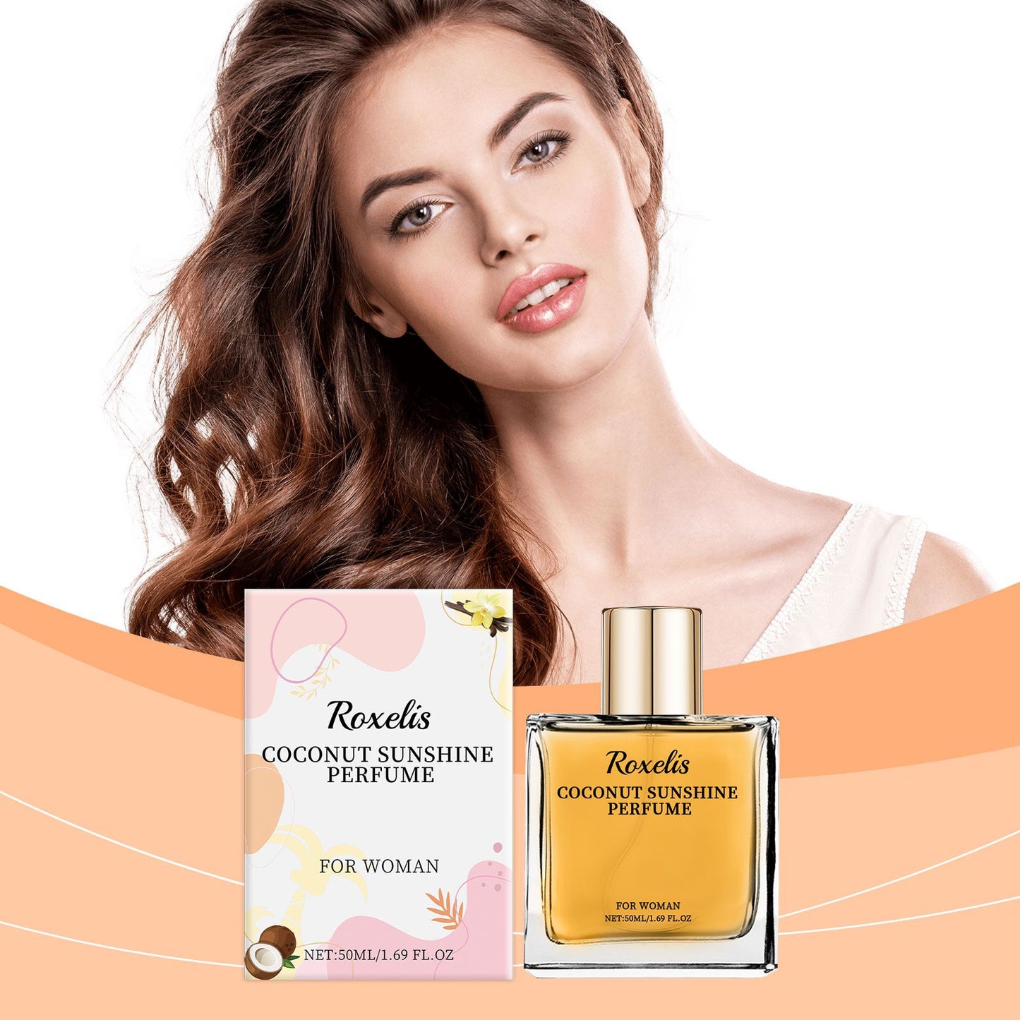 Roxelis Light Vanilla Coconut Perfume Fresh Light Fragrance Lasting Elegant Charming Women Fragrance Convenient Fresh Perfume