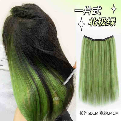 Extensões de Cabelo Sintético em V de uma Peça com 4 Clips Cabelo Liso Longo Peruca Cor 50CM Cabelo Falso Natural