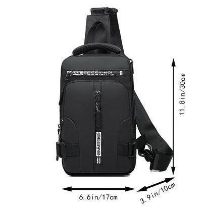 Men's dual-purpose crossbody and shoulder bag, multi-functional casual and versatile single-shoulder handbag, chest bag