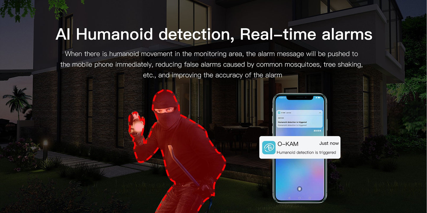Câmera de vigilância WIFI 3MP Proteção de segurança Câmera IP externa Gravador de vídeo com visão noturna Smart Home Alimentado por bateria