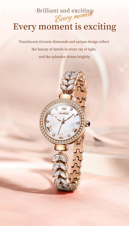 OLEVS 9971 Women Watch Luxury Brand Quartz Watch Fashion Unique Design Diamond Mermaid Bracelet Dress Watch Women Elegant Watch