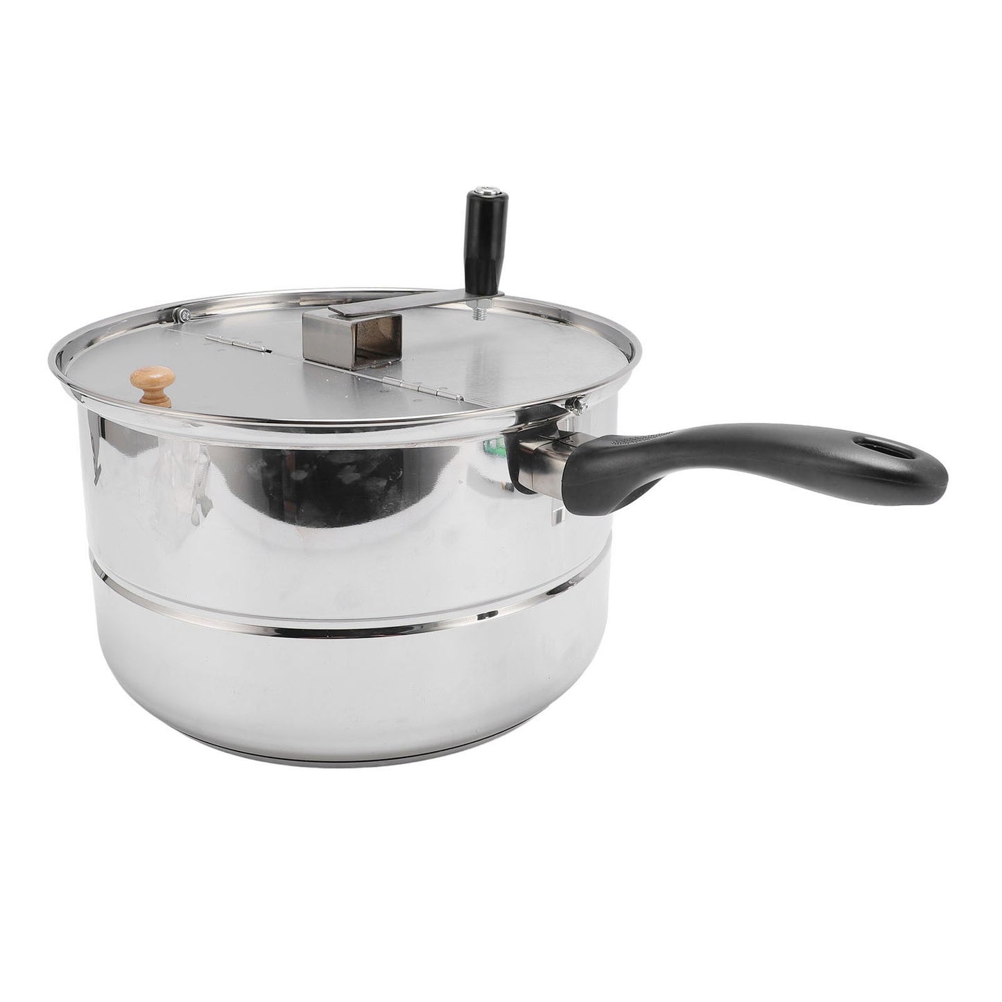 Stovetop Popcorn Maker Stainless Steel Popcorn Popper with Hand Crank Popcorn Pot for Gas Electric Heating