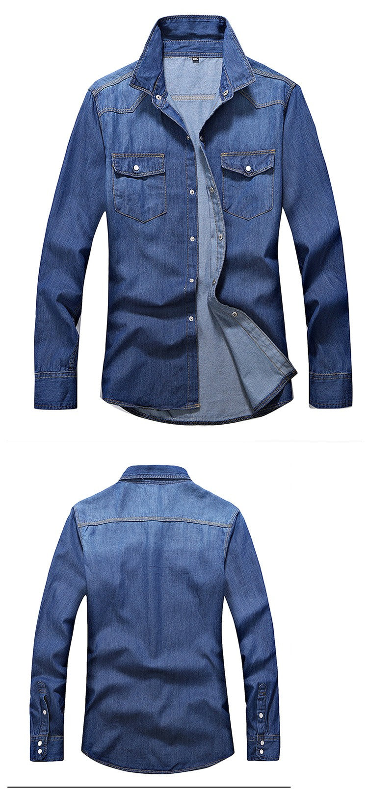 2023 spring and autumn Washing Charm jeans shirts Long sleeve men's shirt Denim Wear  men's jacket Cowboy wear free shipping