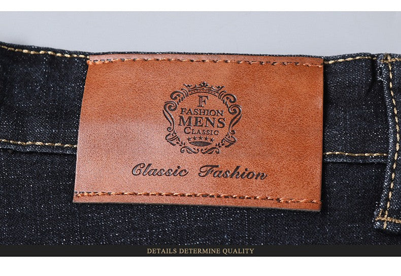 Calças Masculinas Jeans Retas Macias 2025 Outono Clássico Negócios Preto Motoqueiro Jeans Macacão Masculino Pantalone Hombre Mannen Homme