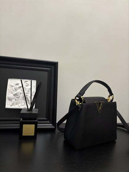 New Vintage Shoulder Bag for Women Cowhide Underarm Crossbody Bucket Bag Ladies Luxury Designer Handbags with Original Logo