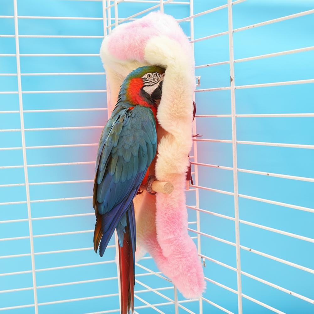 Rede de Pelúcia Macia para Pássaros, Rede de Inverno à Prova de Vento para Papagaios, Rede Quente para Pássaros, Toca, Ninho, Tenda, Cama, Xale de Periquito, Gaiola Hangi X6O1