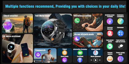 Smartwatch GUHUAVMI GT5 Pro 2025 Masculino com Tela HD AMOLED, GPS, Monitor de Trajetória de Movimento, Frequência Cardíaca, Chamada Bluetooth e 1.52", IP68