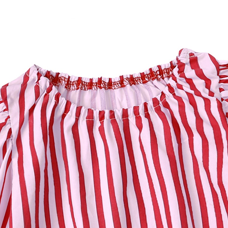 2025 Christmas Costume Child Pajamas Kid Clothes Sets Boy Girl Loungewear Suit Stripe 100% Cotton Toddler Homewear Night Dresses