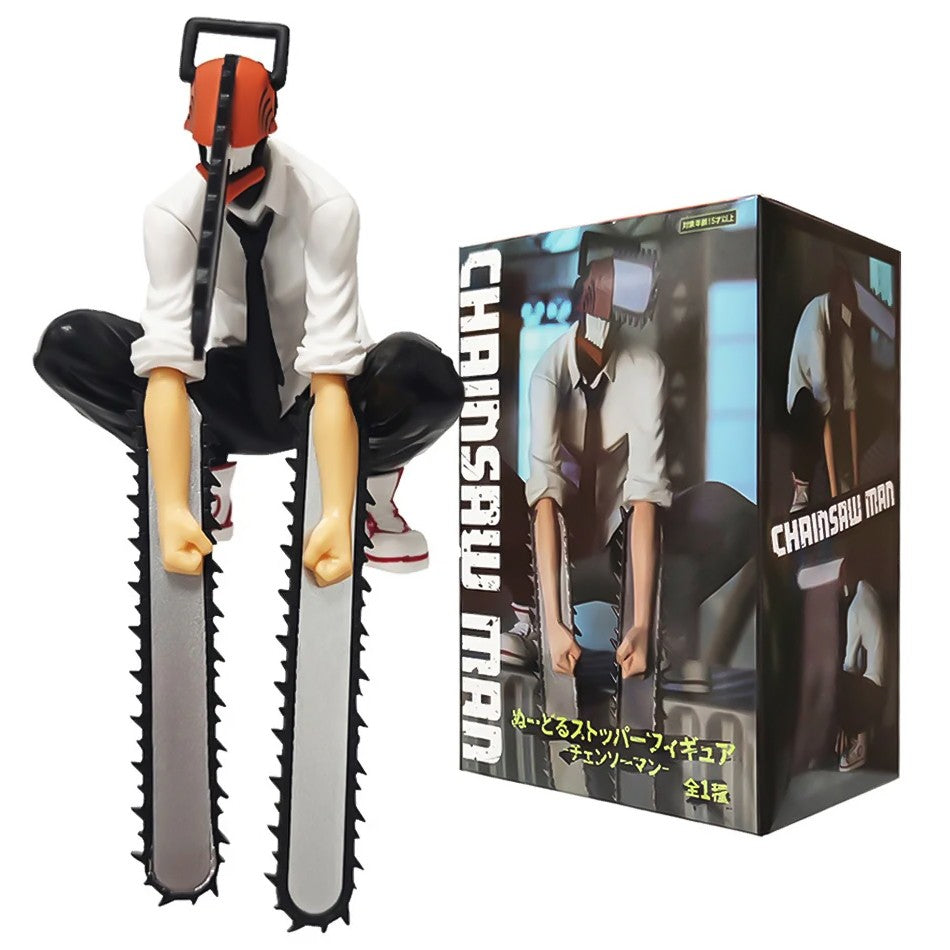Anime14-17 cm Chainsaw Man Figure 2 Pieces Set Denji Action Figure Car Decoration Doll PVC CollectionToys Children Gifts