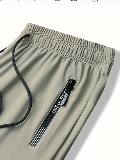 Calça Jogger Masculina De Secagem Rápida, Respirável, Com Cordão Na Cintura, Elegante E Elástica, Para Fitness