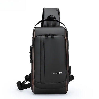 Large Capacity Multifunction Shoulder Crossbody Bag Messenger Chest Sling Travel Pack for Male Men Usb Waterproof Sports Running