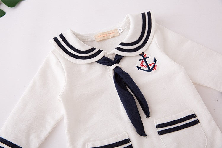 Halloween Children Rompers Captain Cosplay Costume Baby Sets Lapel Fashion Uniform Long Sleeve Stage Performance Clothes