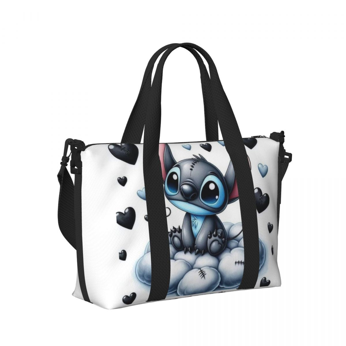 Custom Large SLilo And Stitch Cartoon Tote Bag Women Anime Shopping Shoulder Beach Gym Travel Bag