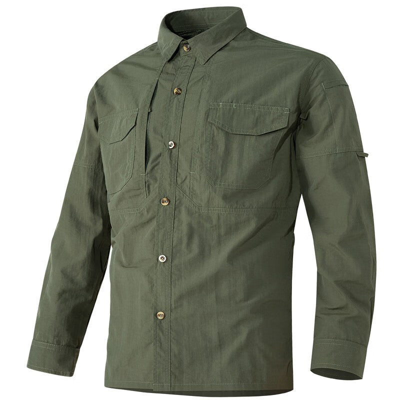 Hot Sale 6Xl Top Quality Tactical Shirts Men Outdoor Combat Multi Pocket Quick Dry Cargo Camping Long Sleeved Shirts