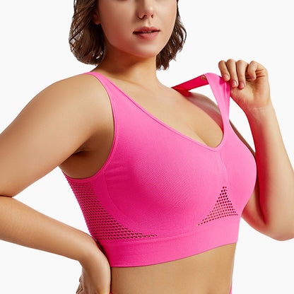 Seamless Mesh Women Sports Bras Fitness Gym Running Underwear Shockproof Bra Wireless 6XL Plus Size Crop Top Breathable Yoga Bra
