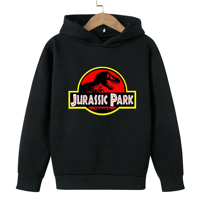 Fashion Print Jurassic Park Children's Hoodies Clothing Girls Casual Sweatshirr Spring Autumn Anime Boy Sweatshirt black Coat