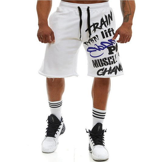 Mens Cotton Gym Shorts Hip Hop Summer Knee Length Fitness Sports Training Running Loose Male Casual Exercise Basketball Shorts