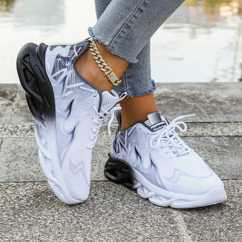 Tênis Casual Feminino Esportivo Respirável Leve Antiderrapante Plano Calçados para Caminhada Corrida ao Ar Livre Tênis Vulcanizado Feminino
