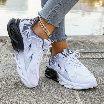 Tênis Casual Feminino Esportivo Respirável Leve Antiderrapante Plano Calçados para Caminhada Corrida ao Ar Livre Tênis Vulcanizado Feminino