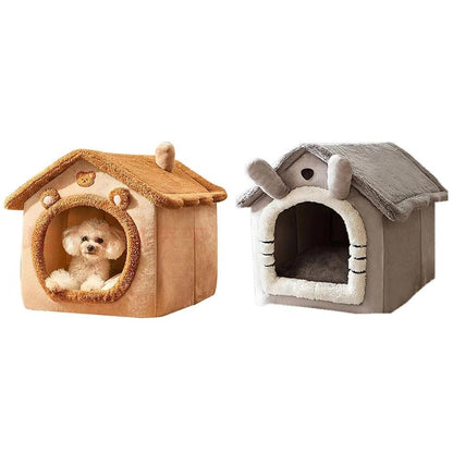 Casa Quente para Pets Engrossada Casa de Gatos e Cães Inverno Quente Universal para Todas as Estações Removível e Lavável Nova Fofa Confortável