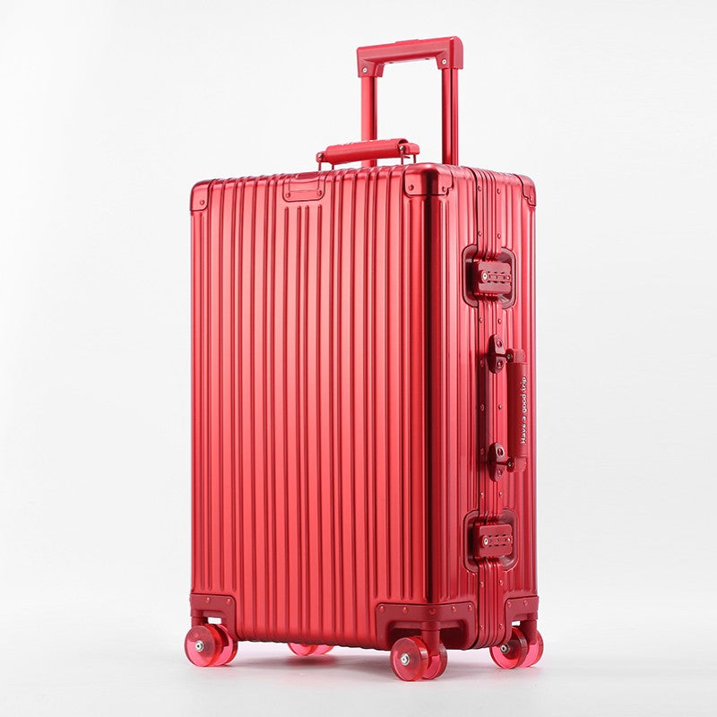 All-Aluminum Magnesium Alloy Suitcase Large-Capacity Password Luggage Infused Transparent Rolling Wheel Business Trolley Case