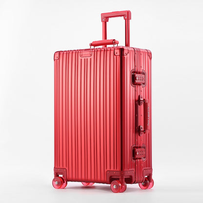 All-Aluminum Magnesium Alloy Suitcase Large-Capacity Password Luggage Infused Transparent Rolling Wheel Business Trolley Case