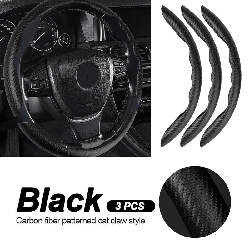 Capa Universal Antiderrapante de Fibra de Carbono para Volante de Carro, Capa Auxiliar para Volante de Carro, Acessórios Antiderrapantes