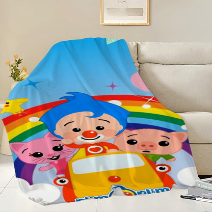 Manta de sofá, cama, quarto, macia e confortável, estampada com desenho P-Plim P-Plim, ideal para viagens e presentes.