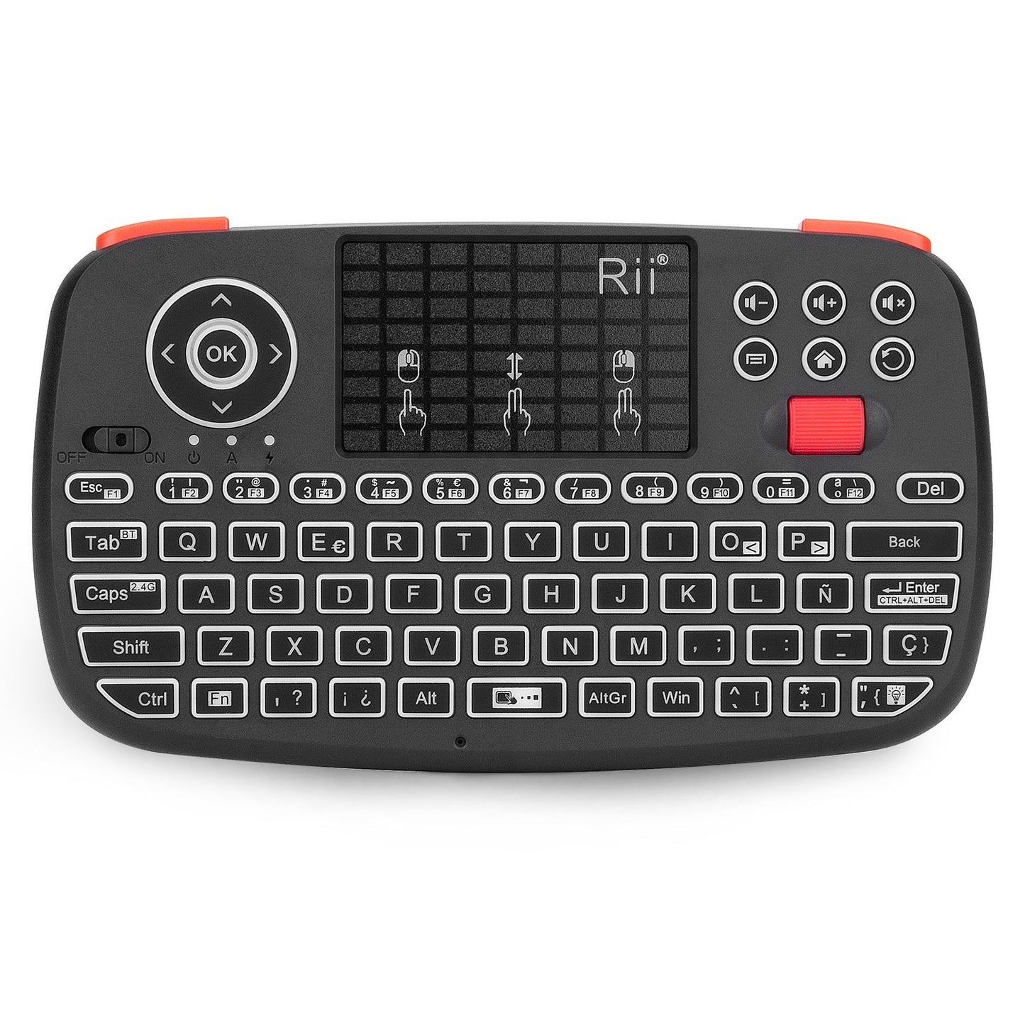Teclado Sem Fio Bluetooth Rii i4 Mini Com Touchpad 2.4GHz Retroiluminado Mouse Controle Remoto Para Windows Android TV Box Smart TV