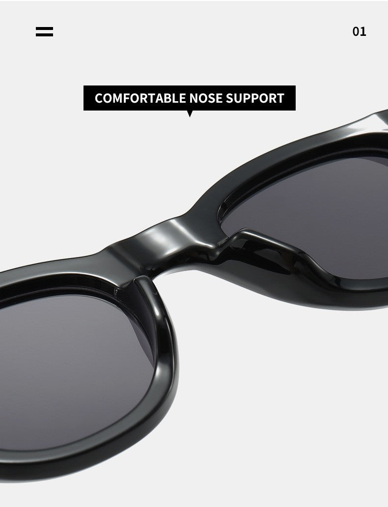Óculos de sol pequenos redondos da moda femininos retrô com lentes transparentes Ocean Shades UV400 masculinos com rebites estilo punk