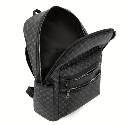 Fashionable Black Backpack, Large Capacity, with Adjustable Shoulder Straps, Multiple Compartments and Zipper Pockets for School, Work and Travel, Student Backpack