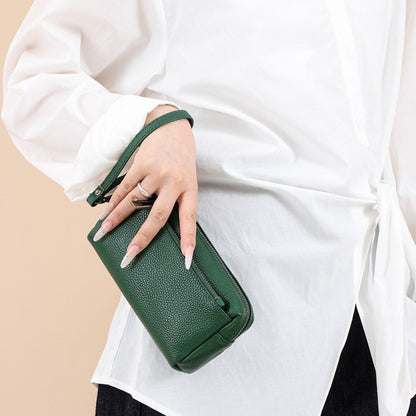 100% Genuine Cow Leather Wallet Purse Luxury Handbags Women Bags Designer Ladies Clutches Bags for Women Top Quality Phone Sac